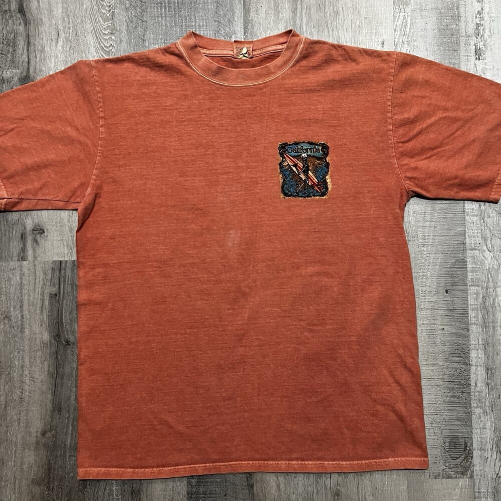 San Diego California "Day Of The Surfer" Crazy Shirts Skeleton Surf Beach Shirt
